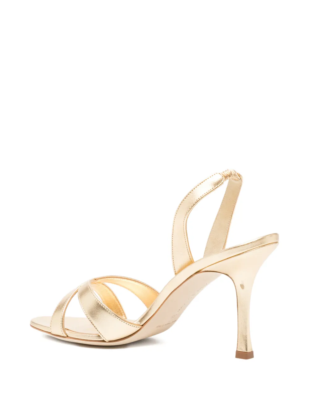 Manolo Blahnik 90 mm Callasli sandalen Goud