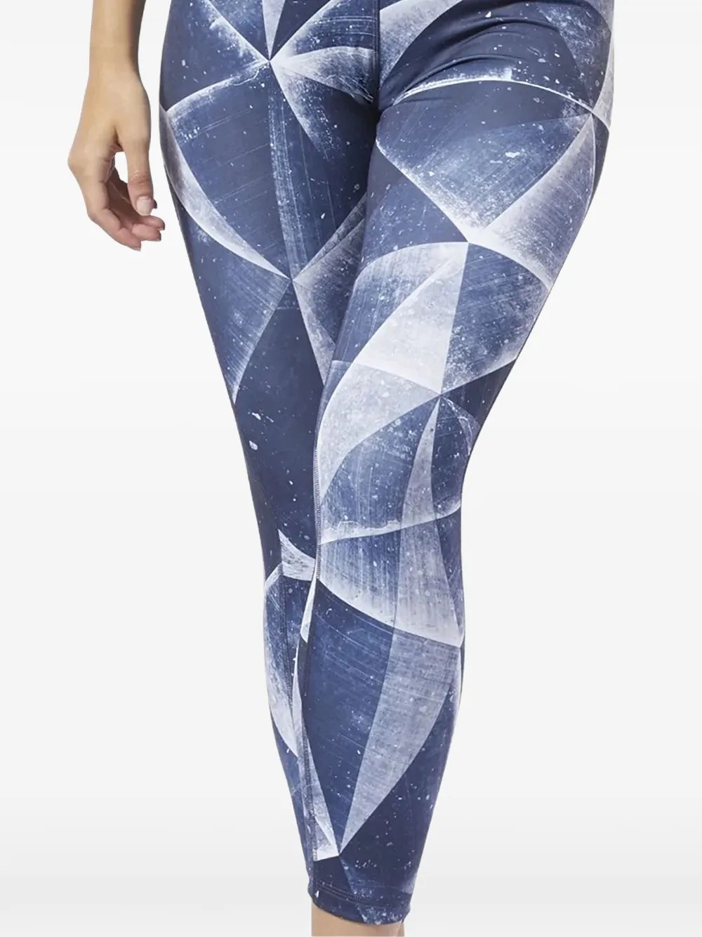  Reebok Geometric Print Leggings - Blue 