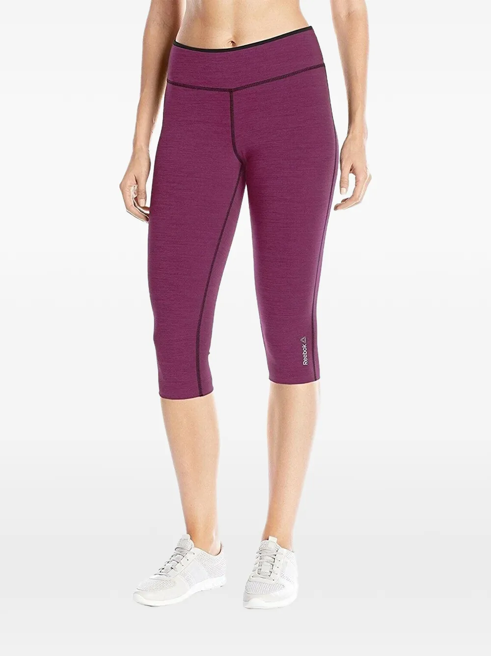 Reebok Cropped-Leggings mit Logo - Violett