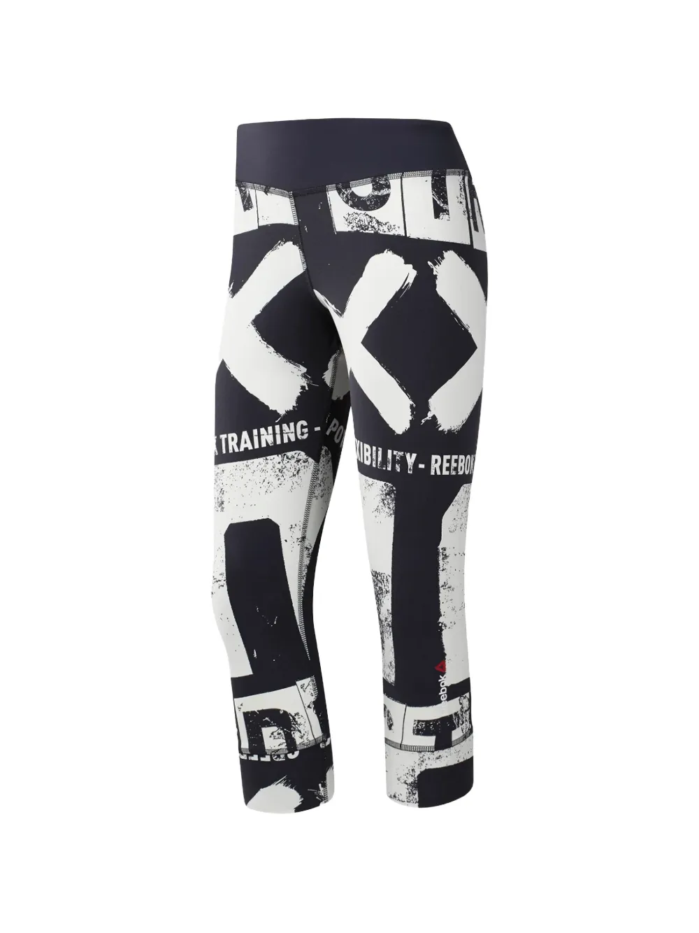 Reebok Leggings crop RCF Crossfit Boldface - Nero