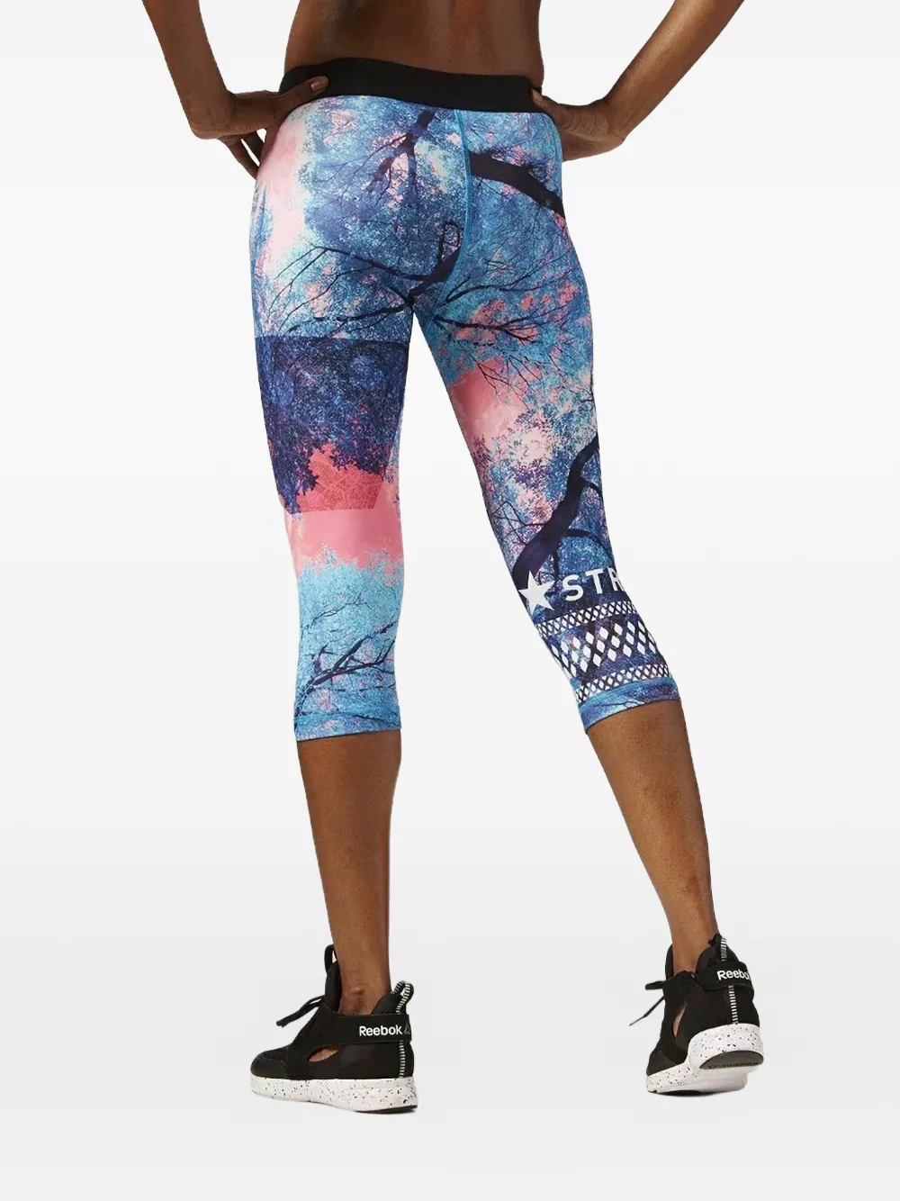 Reebok One Series Crossfit cropped legging met boomprint Blauw