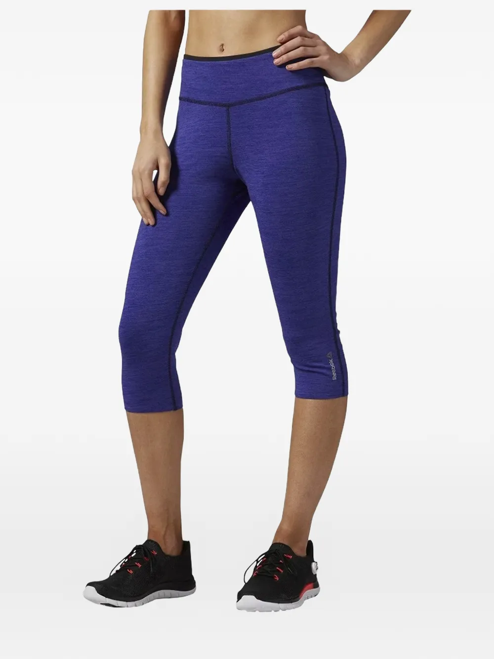 Reebok Wendbare Leggings mit Logo - Violett