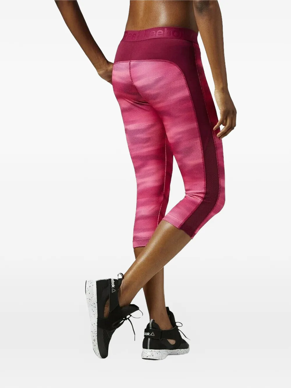  Reebok Workout Ready Printed Capri Leggings - Pink 