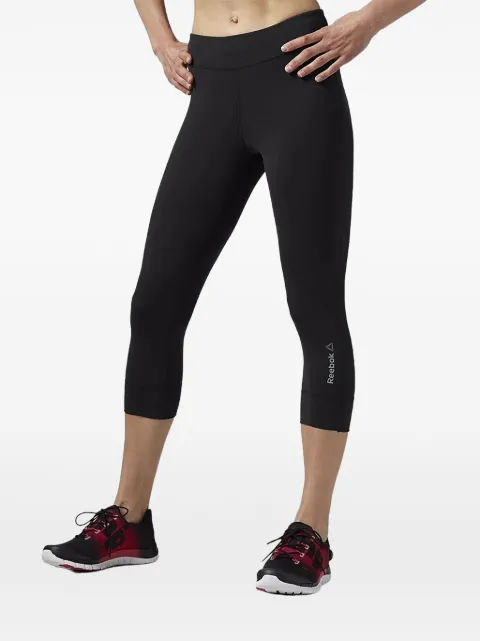 Reebok logo-detail cropped leggings