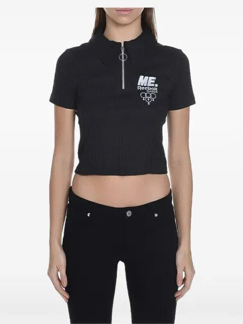 Reebok Melody Ehsani zip ribbed polo top