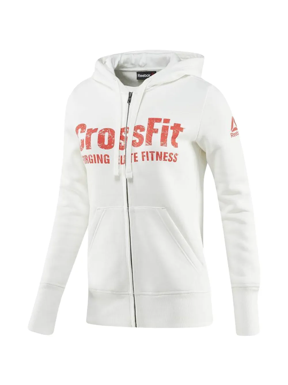 Reebok Felpa RCF Forging Elite Fitness con cappuccio e zip - Bianco