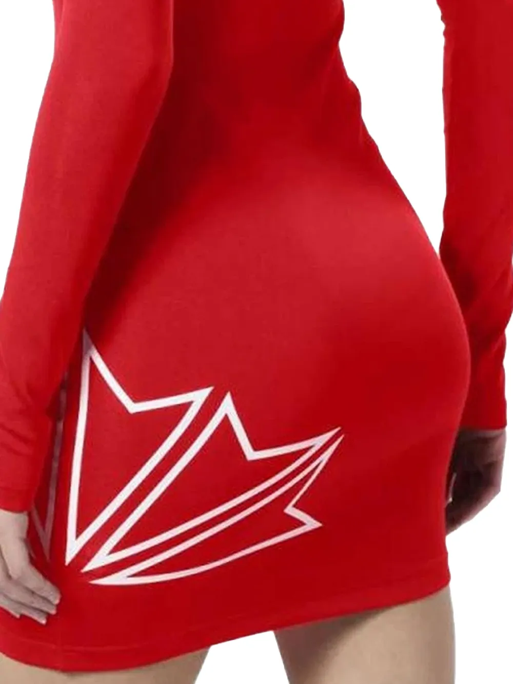  Reebok Long-sleeve Mini Dress - Red 