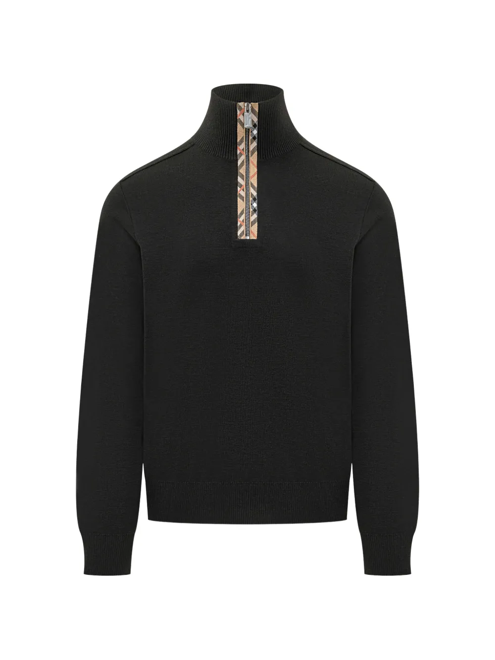 Burberry zip-up argyle sweater - Nero