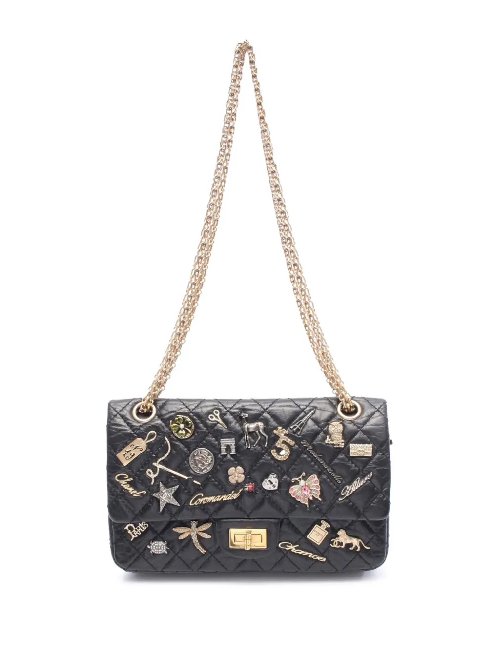 CHANEL Pre-Owned 2017-2018 Aged Calfskin Lucky Charms Reissue 2.55 Double Flap shoulder bag - Nero