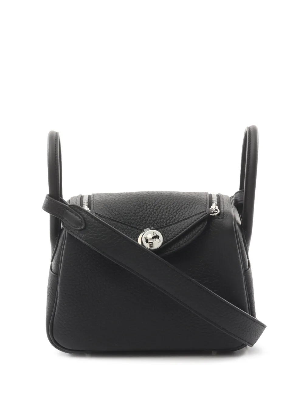 Hermès Pre-Owned 2024 Mini Taurillon Clemence Lindy shoulder bag - Black