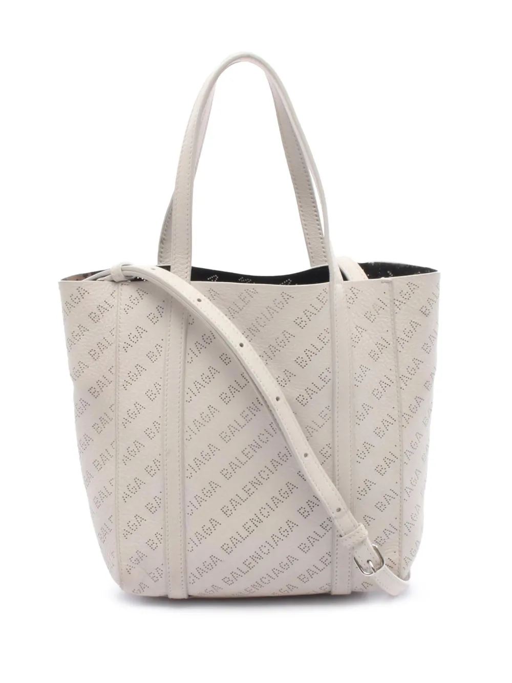 Balenciaga Pre-Owned 2010-2025 XXS Everyday Perforated Leather Shopping Tote Bag satchel - Bianco