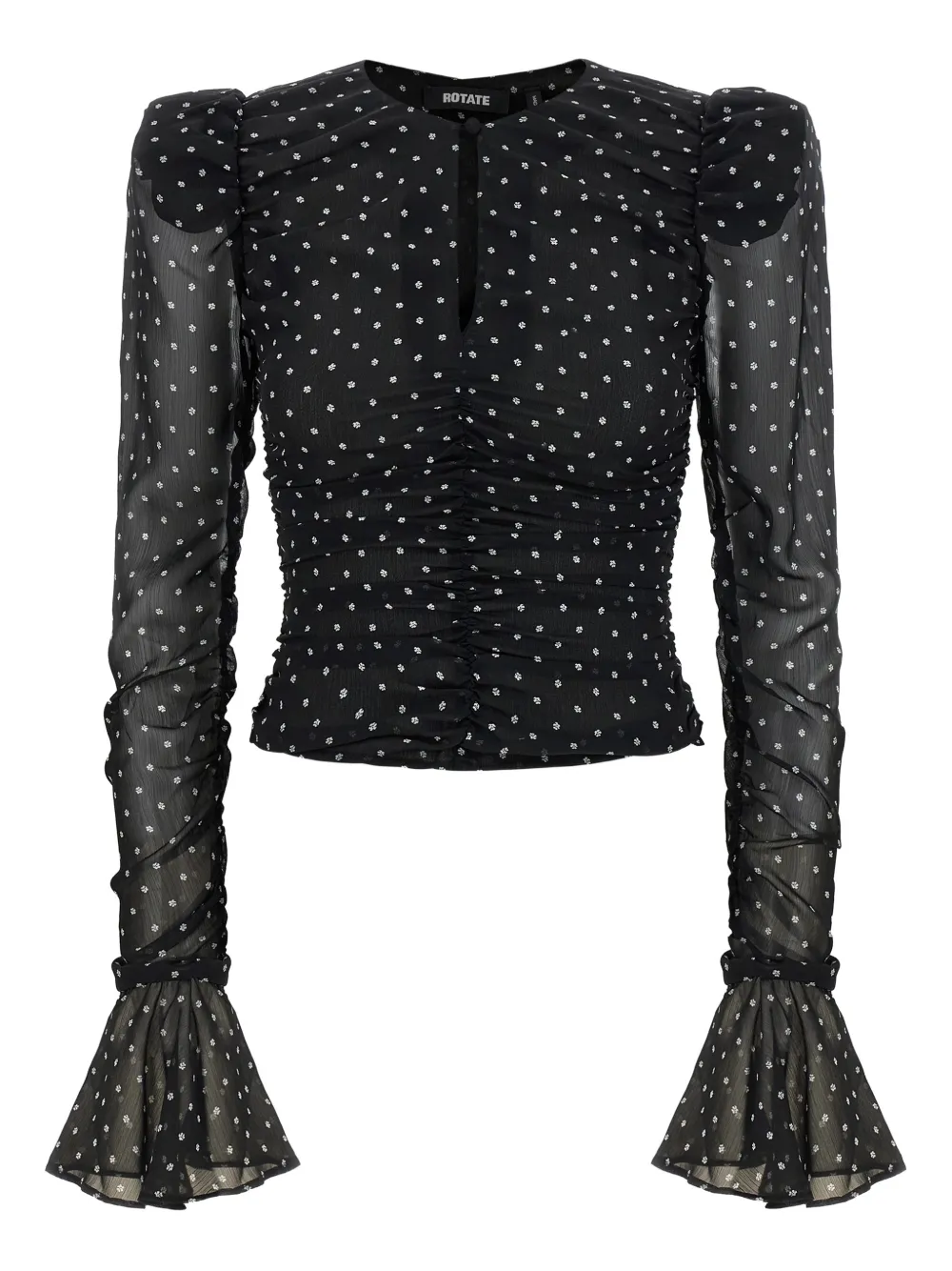 ROTATE BIRGER CHRISTENSEN ruched floral blouse - Nero