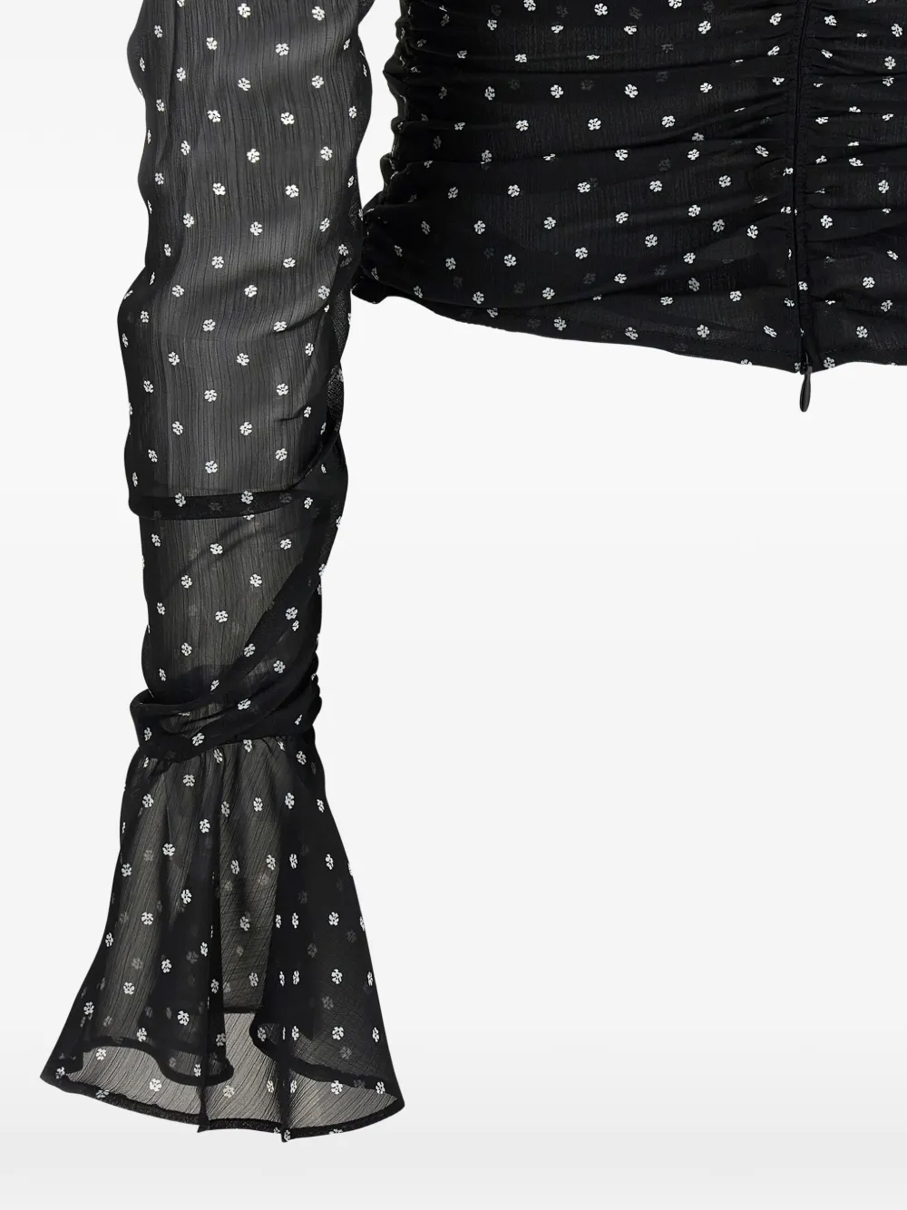 ROTATE BIRGER CHRISTENSEN ruched floral blouse - Zwart
