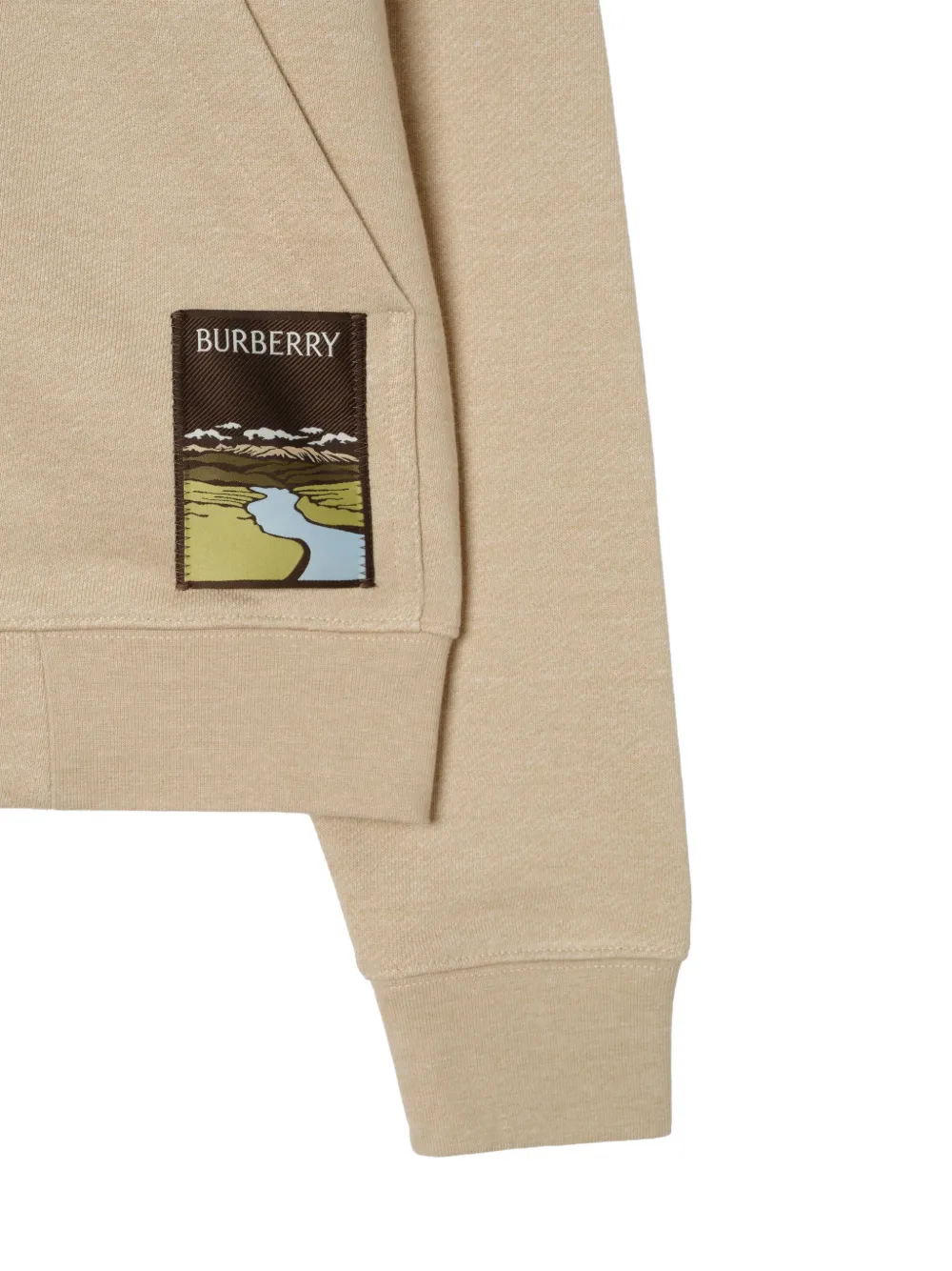 Burberry landscape-label zip hoodie - Beige