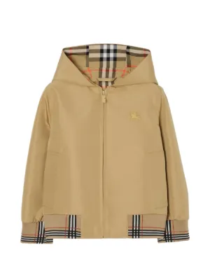 Burberry Kids チェック ナイロン フーデッドジャケット