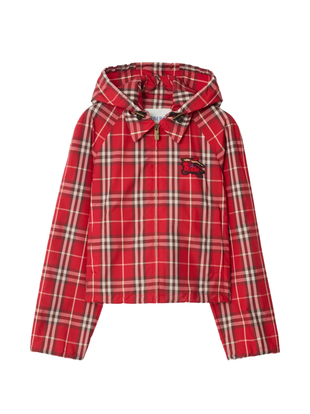 Burberry check hooded jacket - Rosso