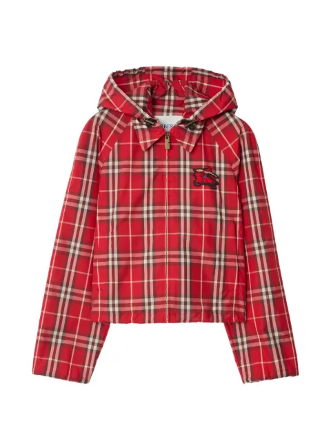 Burberry chamarra a cuadros con capucha