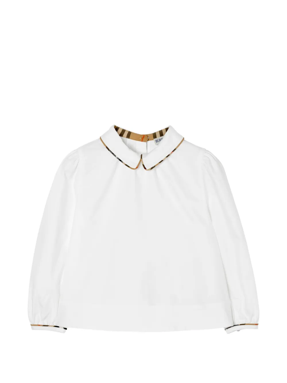 Burberry Kids check-trim cotton shirt - Bianco