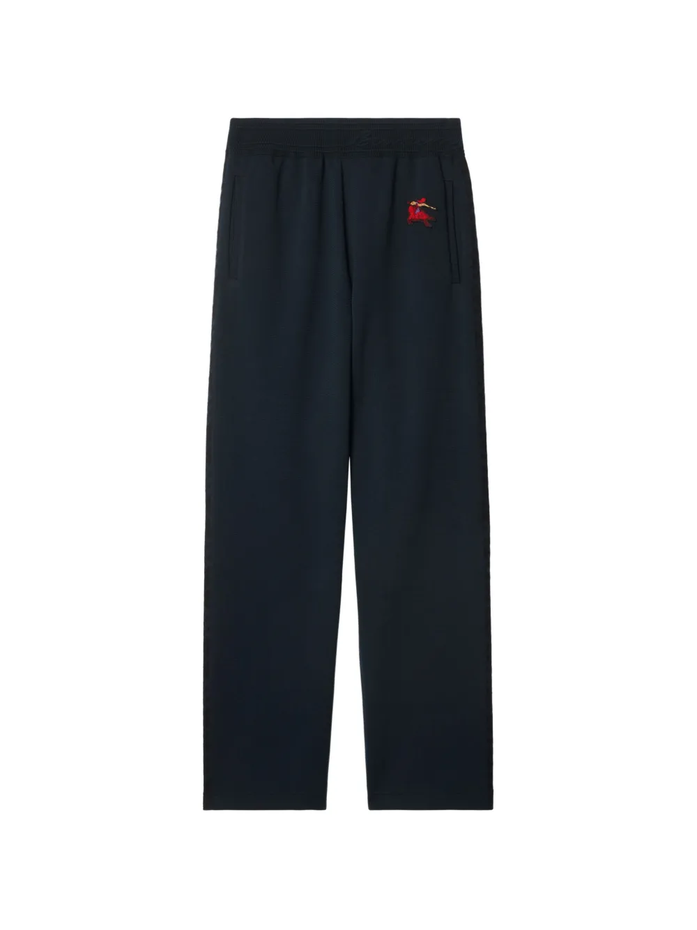 Burberry Appliquéd-equestrian Track Pants In Blue