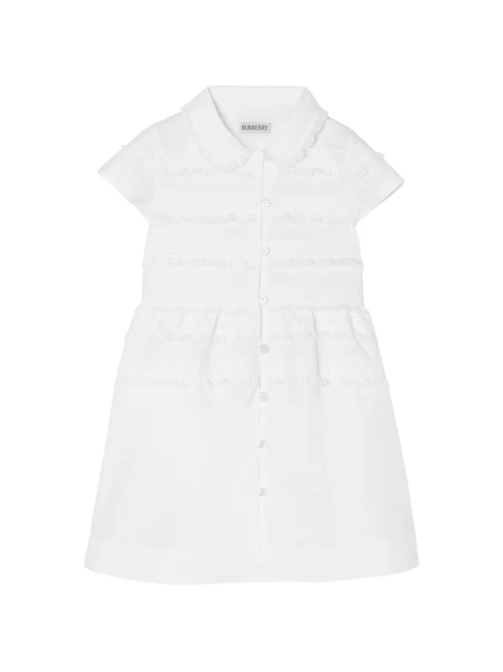 Burberry Kids Hemdkleid aus Spitze mit Biesen - Weiß