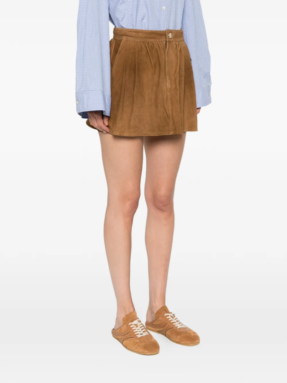  Maje Suede Mini Skirt - Brown 