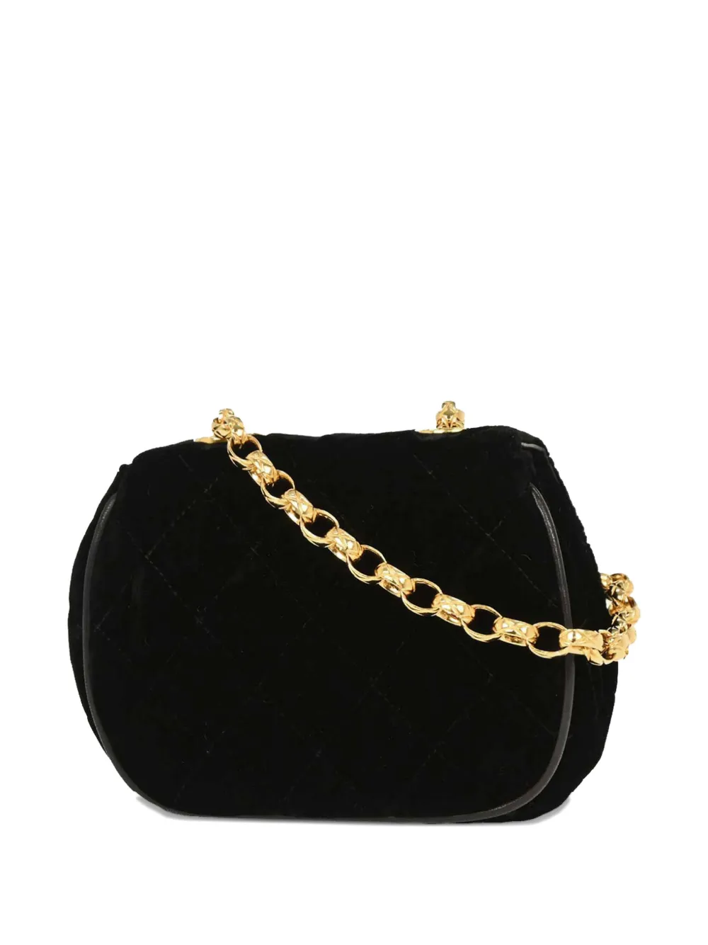 CHANEL Pre-Owned 1992 velvet quilted shoulder bag - Zwart