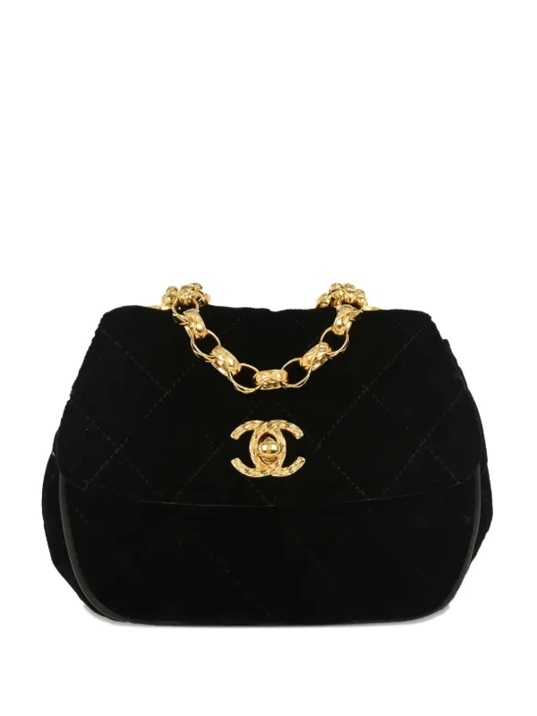 CHANEL Pre-Owned 1992 ベルベット キルティング ショルダーバッグ