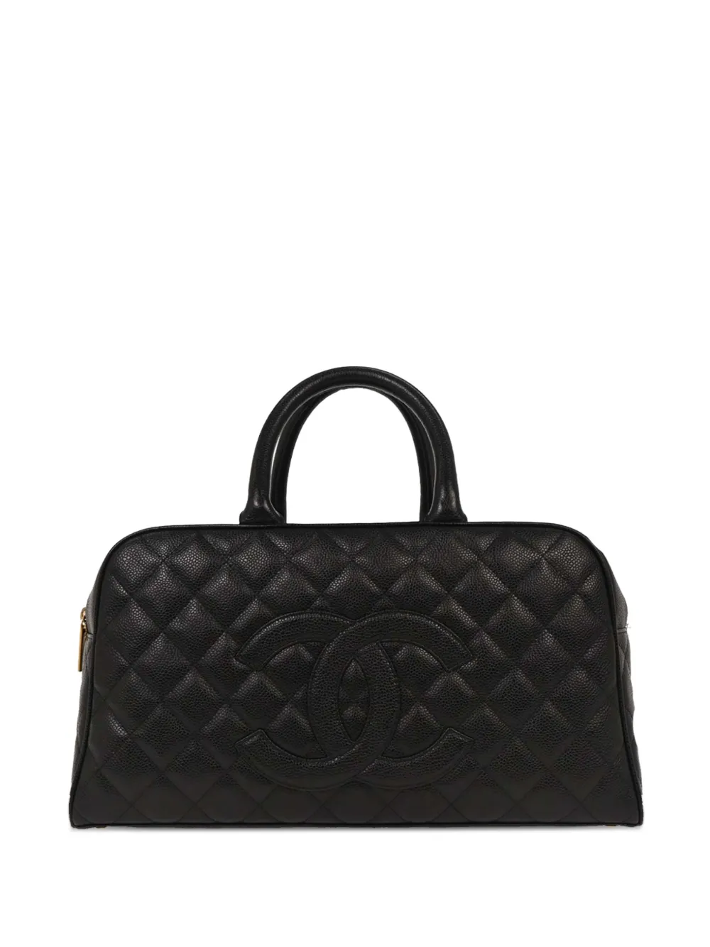 CHANEL Pre-Owned 2003 quilted caviar bowler bag - Nero