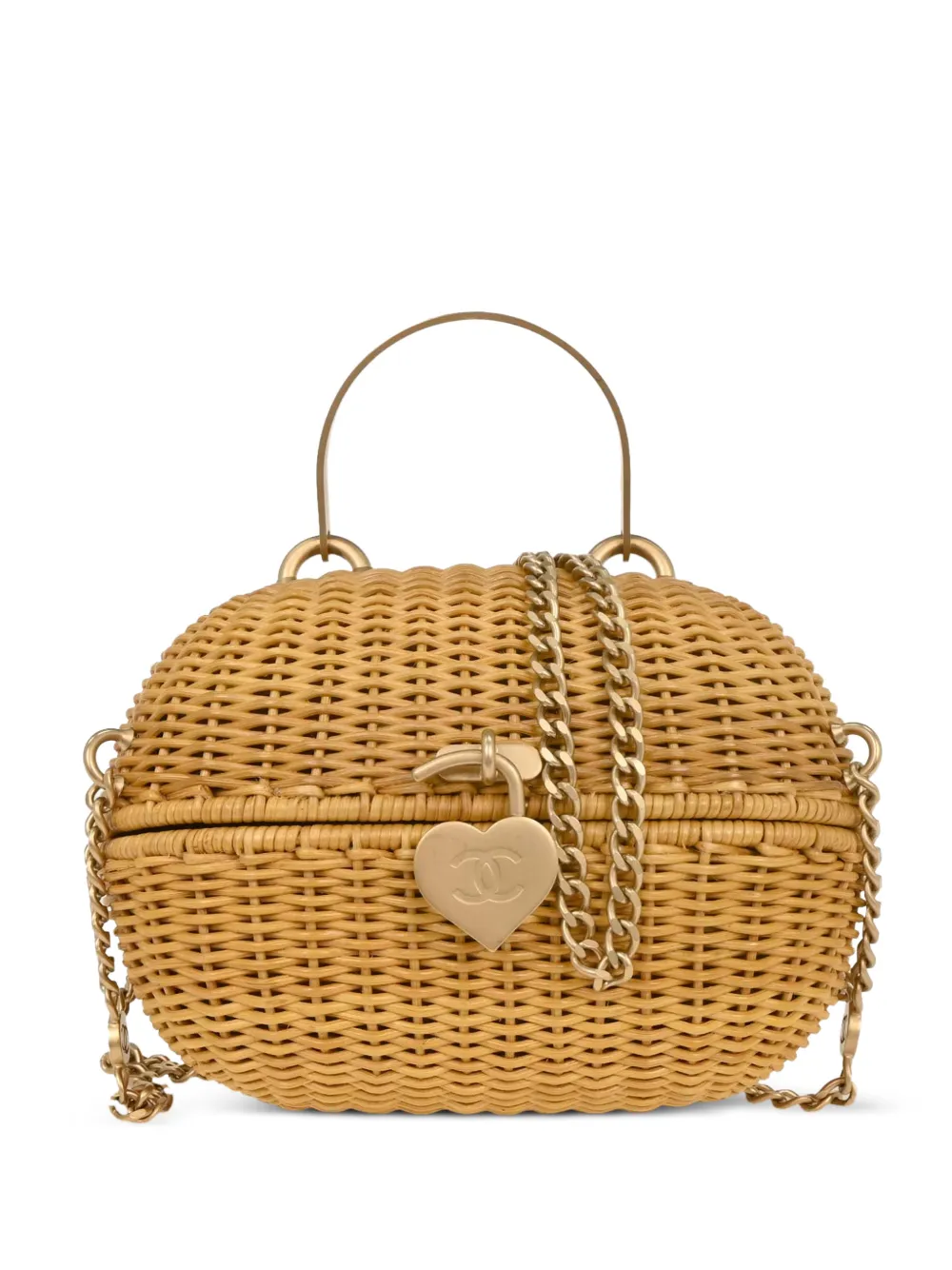 CHANEL Pre-Owned Borsa tote con lucchetto a cuore 2005-2006 - Toni neutri