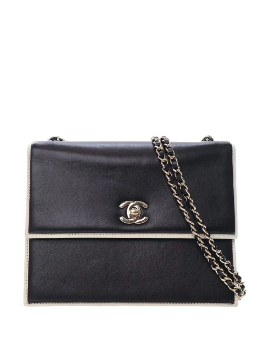 CHANEL Pre-Owned 2017-2018 CC Bicolor Calfskin Square Frame Flap crossbody bag - Nero