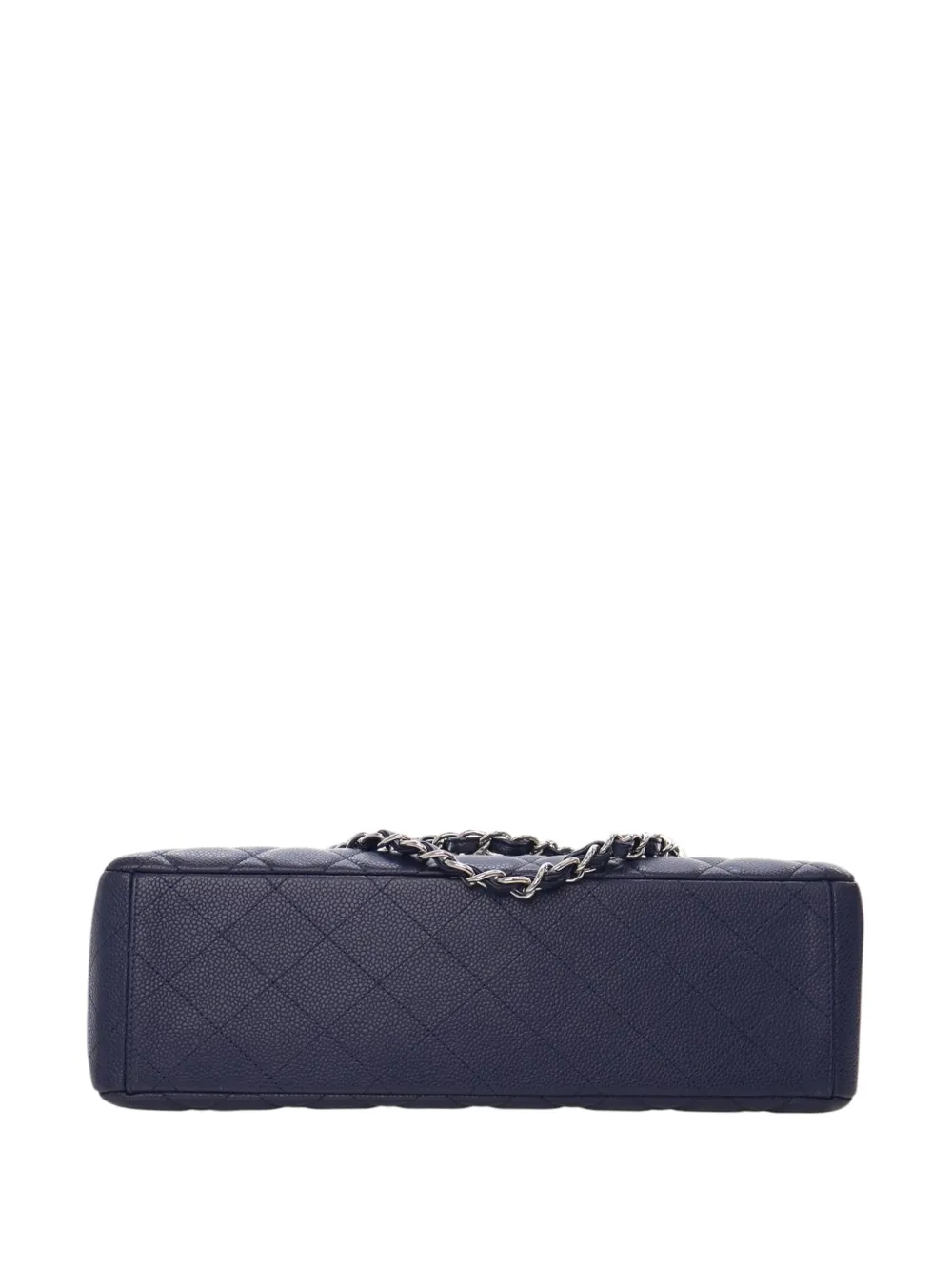 Pre-owned Chanel 2009-2010 Maxi Classic Caviar Single Flap Shoulder Bag In Blue
