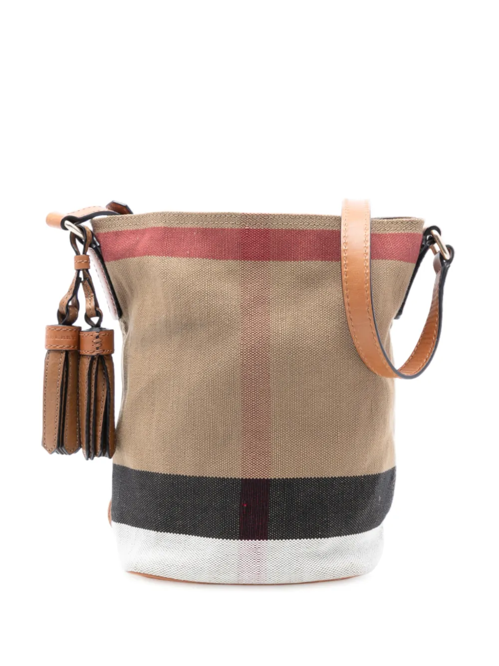 Burberry Pre-Owned 2000-2017 Mini Mega Check Canvas Ashby Tassel bucket bag | marrón | Image 1