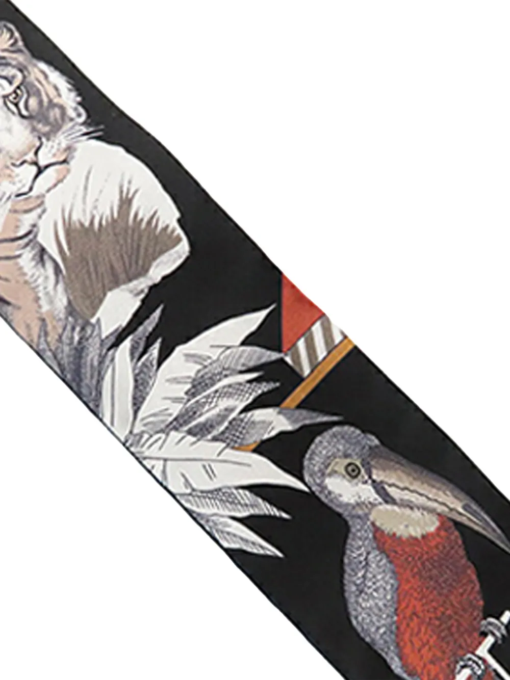 HERMES Pre-owned 2000-2025 Grand Theatre Nouveau Silk Twilly Scarf Scarves In Brown