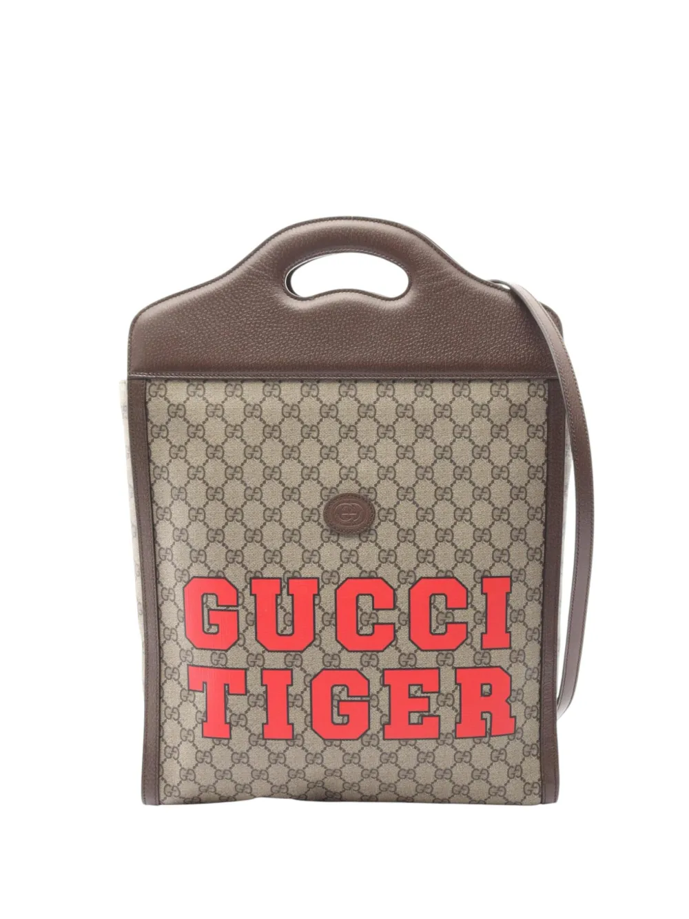 Gucci Pre-Owned 2016-2025 GG Supreme Tiger Web satchel - Marrone