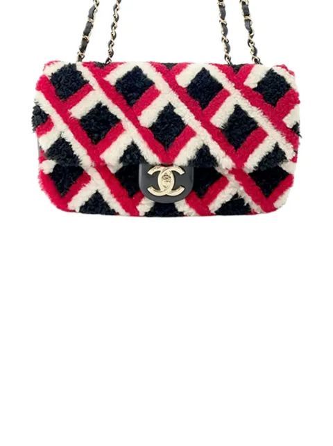 CHANEL Pre-Owned 2016-2017 Medium CC Shearling and Lambskin Single Flap crossbody bag