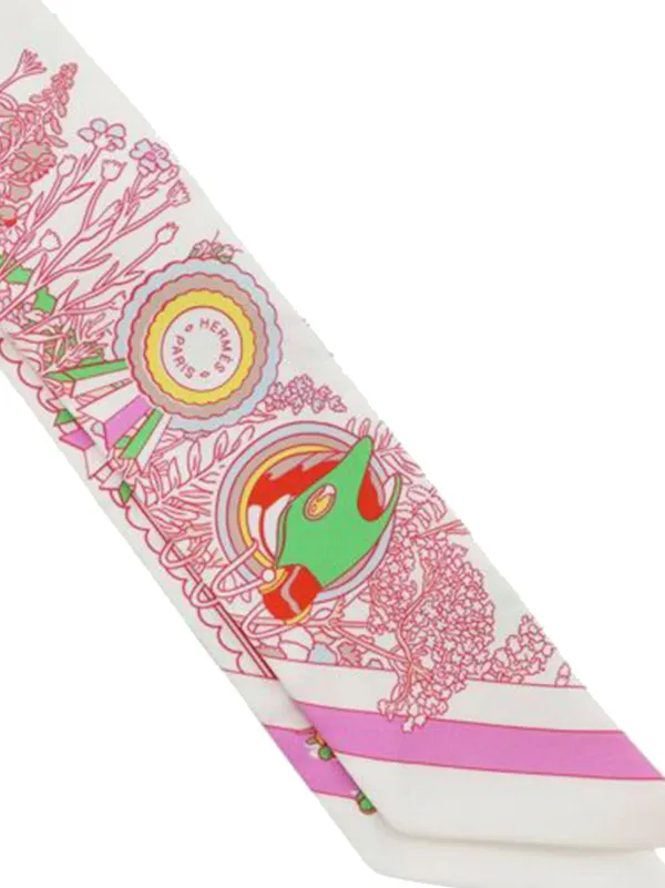 Hermès Pre-Owned 2025 ポニーピットストップ シルク ツイリースカーフ