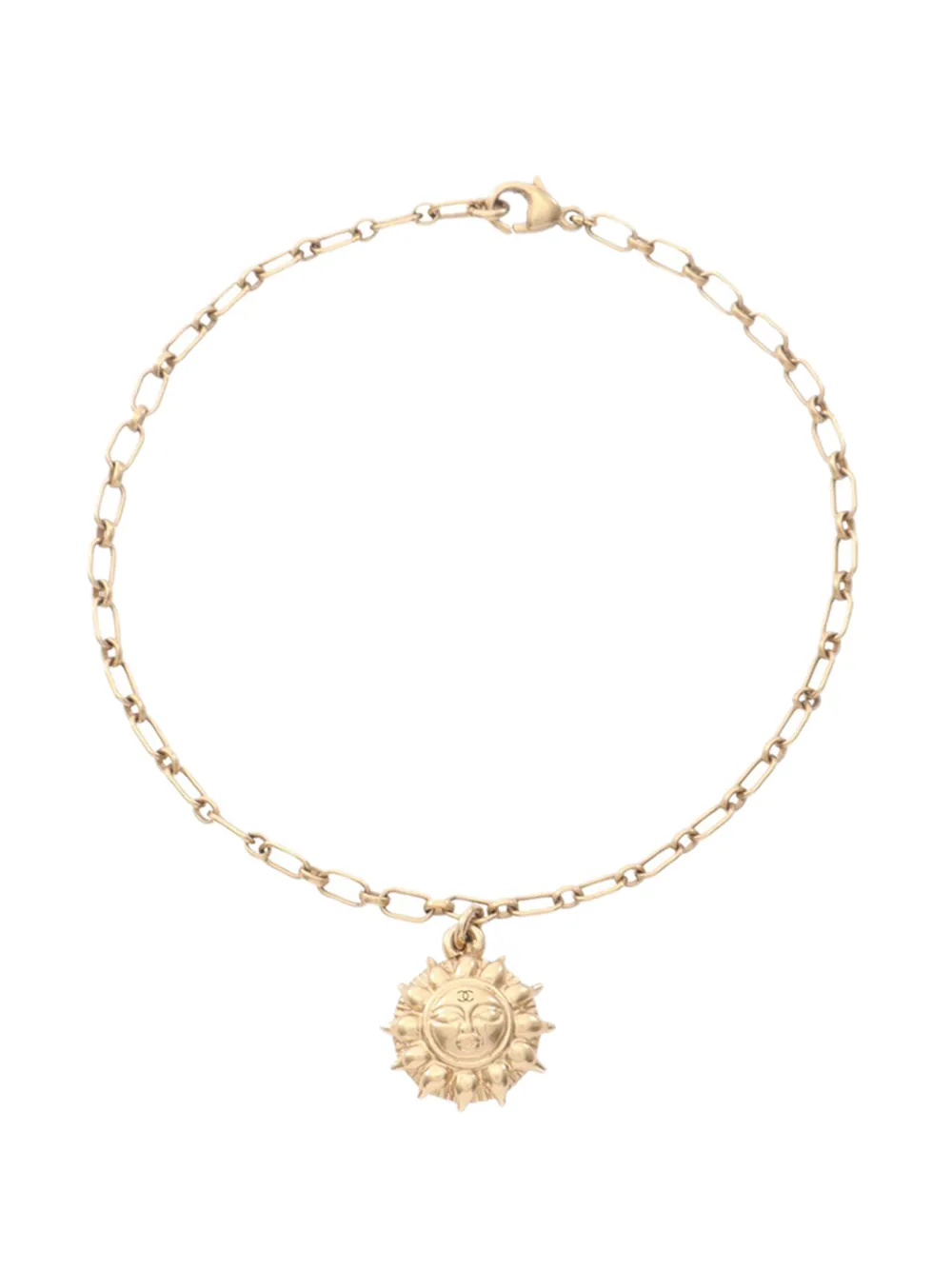 CHANEL Pre-Owned 2000 Gold Plated Sun Medallion Charm Bracelet costume bracelet - Oro