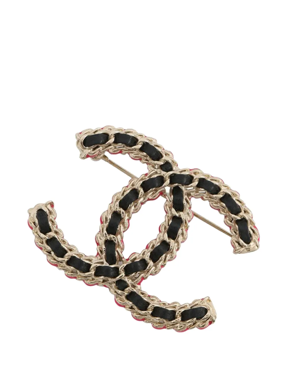 CHANEL Pre-Owned 2023 CC Gold Plated Leather Brooch costume brooch - Oro