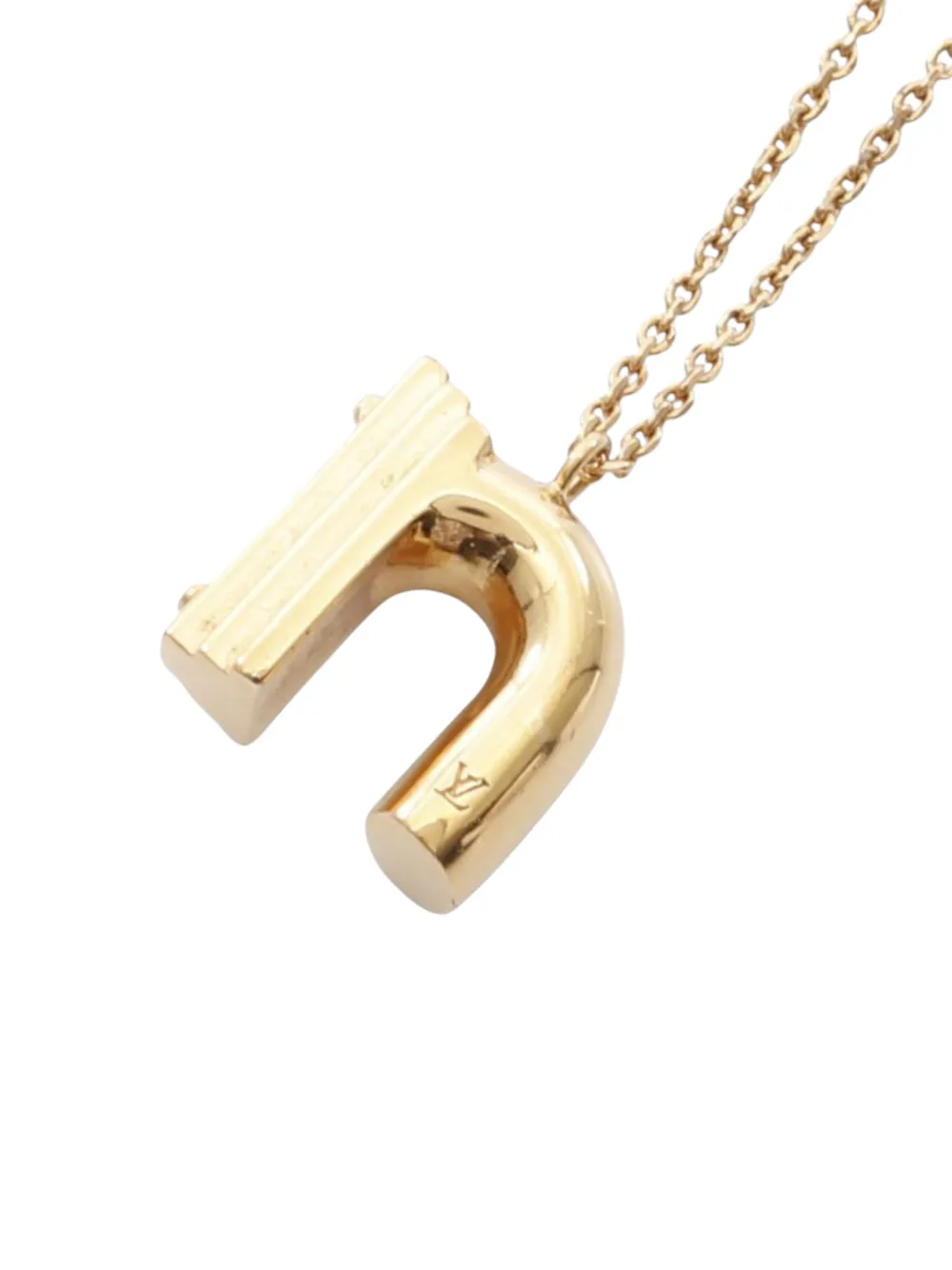 Pre-owned Louis Vuitton 2010-2025 Gold Plated Lv And Me Letter N Necklace Costume Necklace
