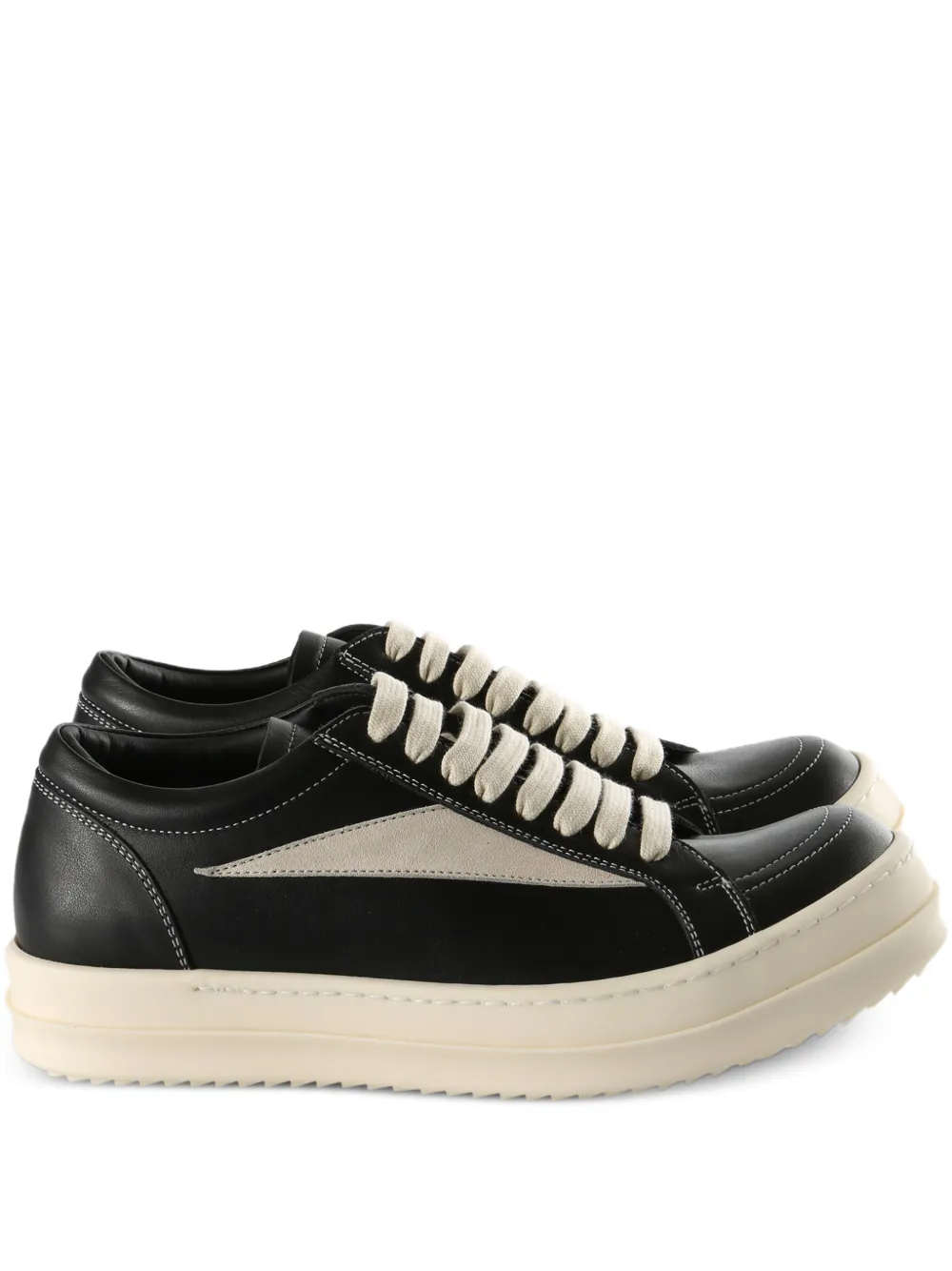 Rick Owens panelled low-top sneakers Zwart