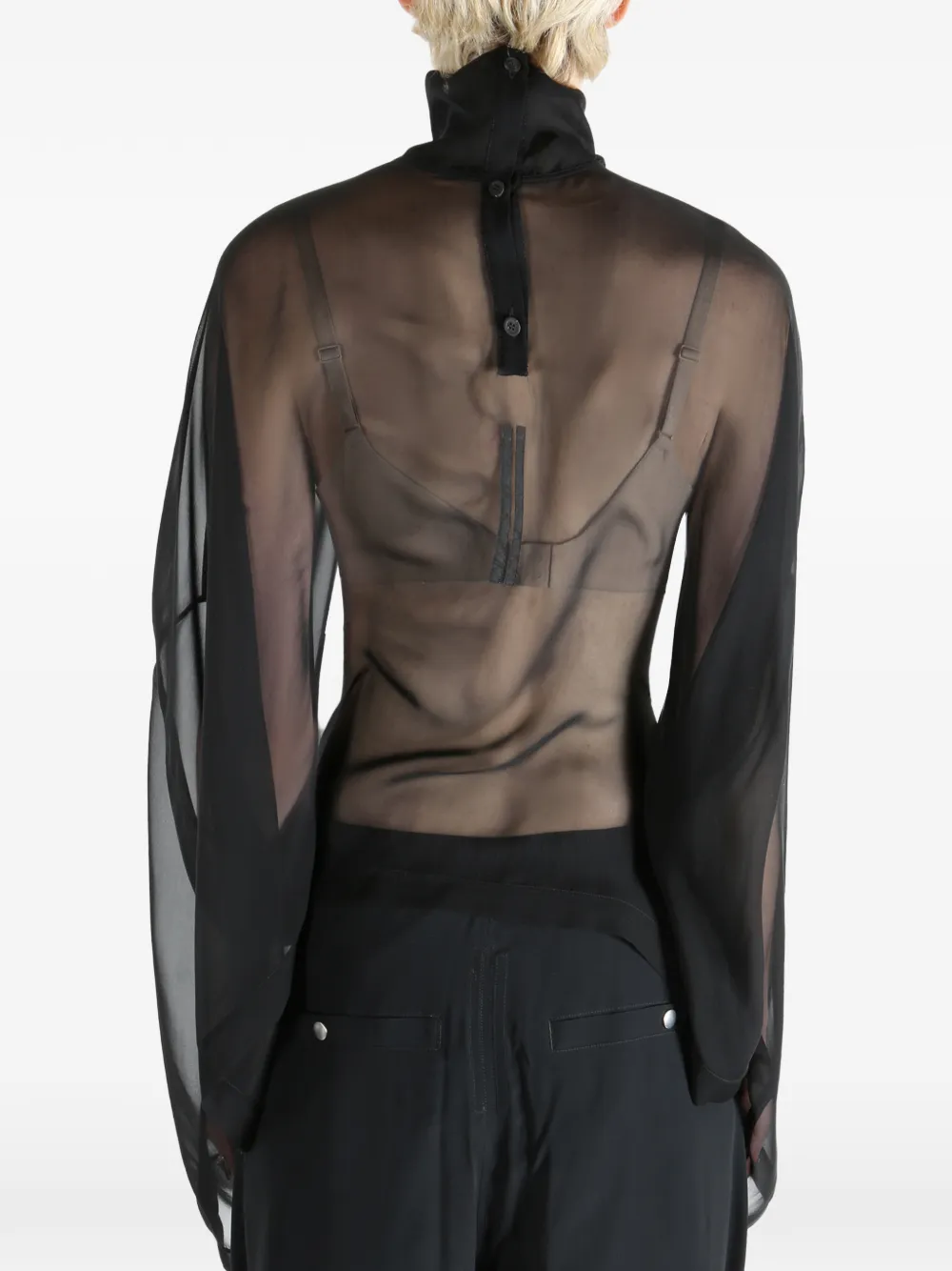 Rick Owens Jumbo Tabard doorzichtige blouse Zwart
