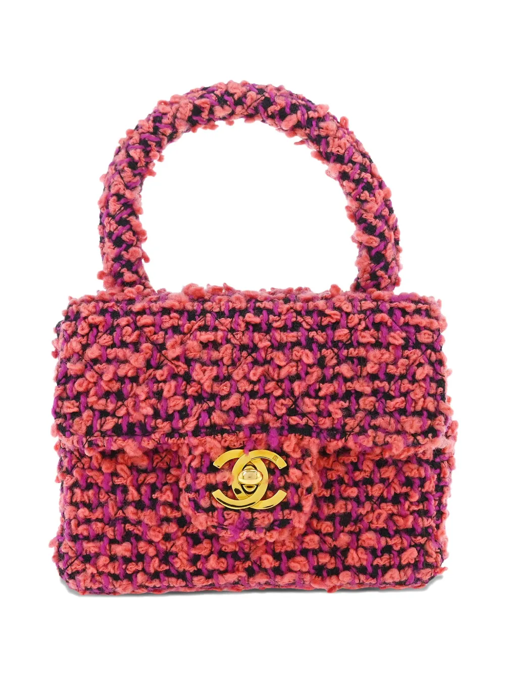 CHANEL Pre-Owned 1992 Tweed-Mini-Tasche mit Henkel - Rosa