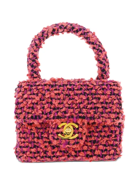 CHANEL Pre-Owned 粗花呢迷你手提包(1992年典藏款)