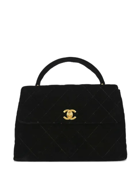 CHANEL Pre-Owned 1997 quilted velvet kelly tote bag