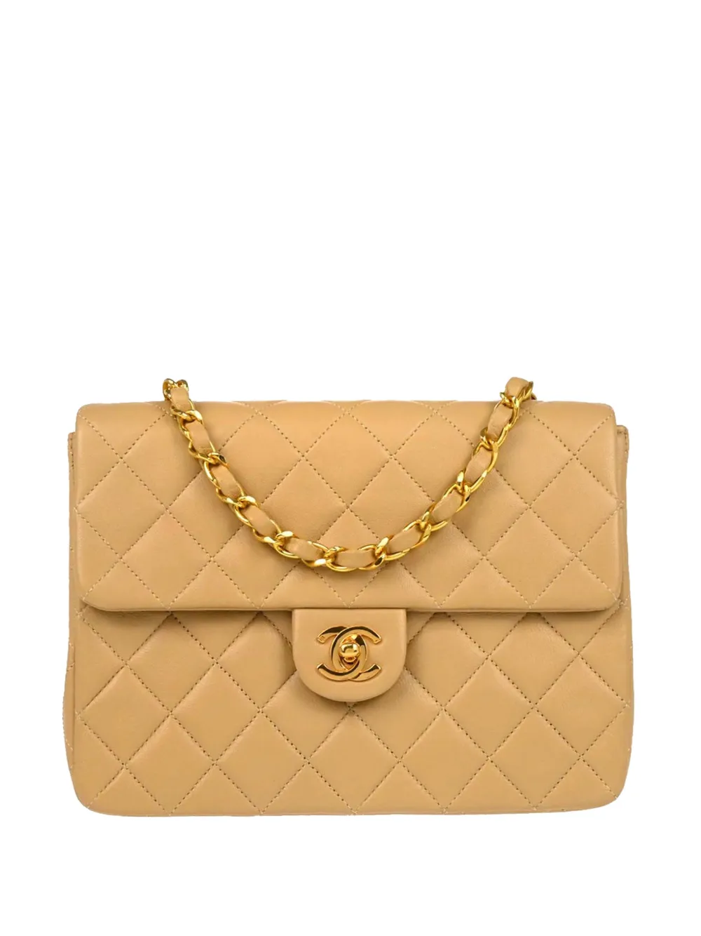 CHANEL Pre-Owned 1990 pre-owned Classic Square Flap Schultertasche - Nude