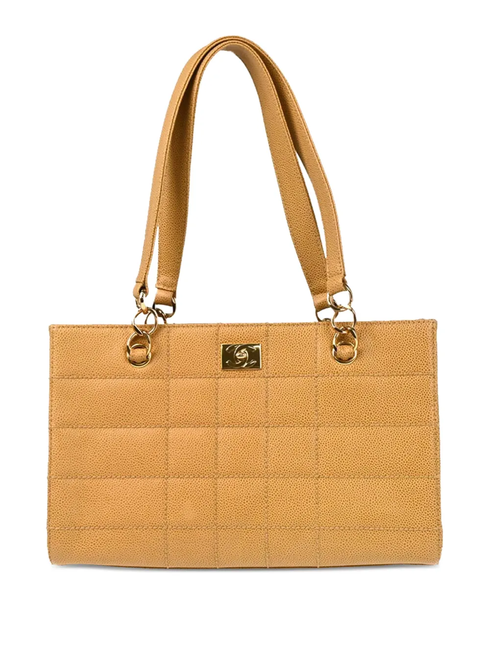 CHANEL Pre-Owned Borsa tote Choco Bar in pelle trapuntata 2002 - Toni neutri