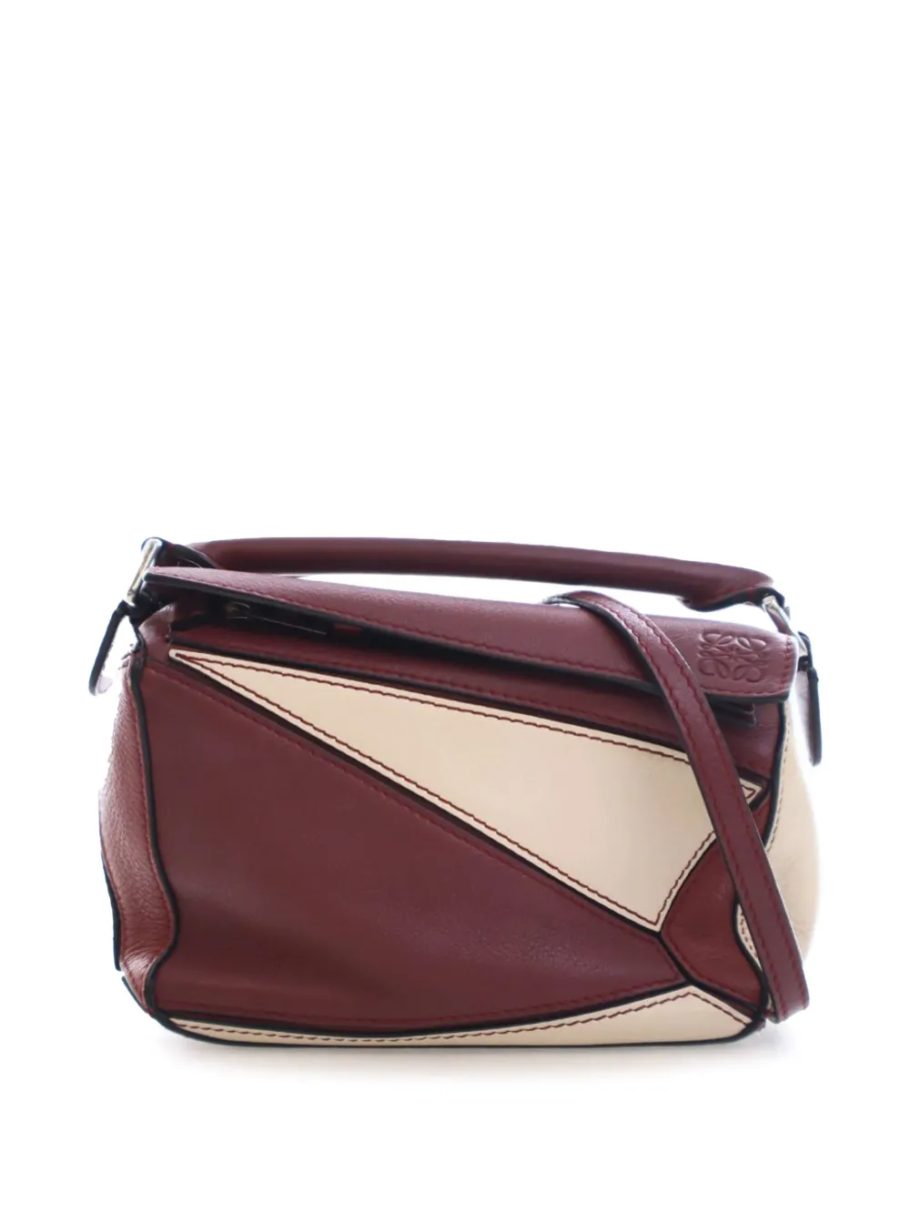 Loewe Pre-Owned 2019 Mini Bicolor Calfskin Puzzle satchel - Rosso