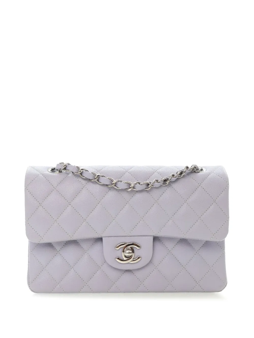 CHANEL Pre-Owned 2021-2025 Small Classic Caviar Double Flap shoulder bag - Viola