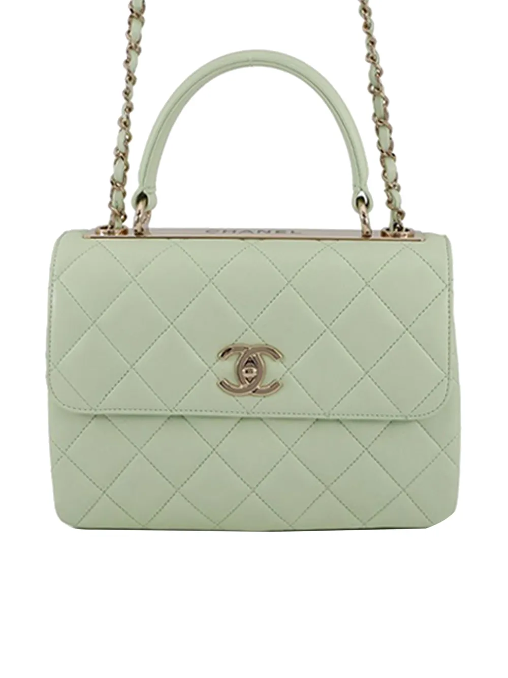 CHANEL Pre-Owned 2021-2025 Small Lambskin Trendy CC Top Handle Flap satchel - Green