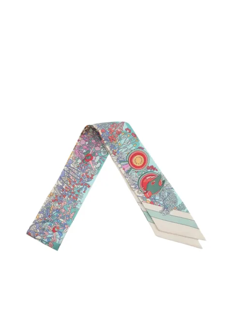 Hermès Pre-Owned 2024-2025 Pony Pit Stop Silk Twilly Scarf scarves
